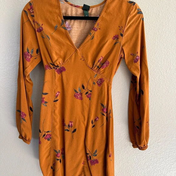 Wild Fable Yellow Floral Dress Size X-Small - Picture 2 of 6